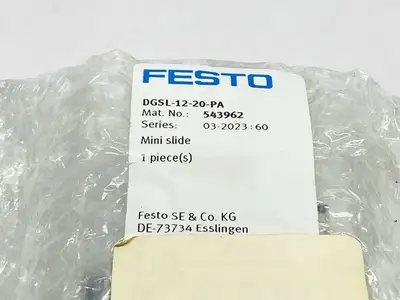 DGSL-12-20-PA, 543962 | Festo DGSL-12-20-PA Pneumatic Mini Slide 16mm Diam 20mm Stroke 543962 - New