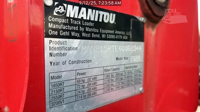 Used 2022 MANITOU 2150RT Compact Track Loaders South Carolina US | National Equipment Dealers #1422816