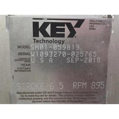 Used KEY TECHNOLOGIES SH01 Rectangular Screeners West Virginia US | JM Industrial #1455974