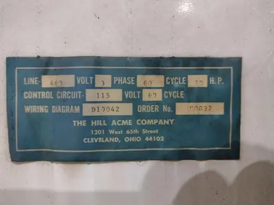 95 TON HILL ACME MODEL #6 HYDRAULIC IRONWORKER: STOCK #23420