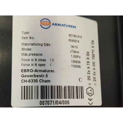 NEW STAFSJÖ VALVES AB MVE0200A8Y47
