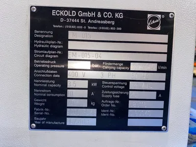 USED 2013 ECKOLD DFB-884/0 92387 + EM-015
