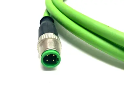 USED BECKHOFF DOUBLE ENDED ETHERCAT CABLE M12 4-PIN 2M LENGTH