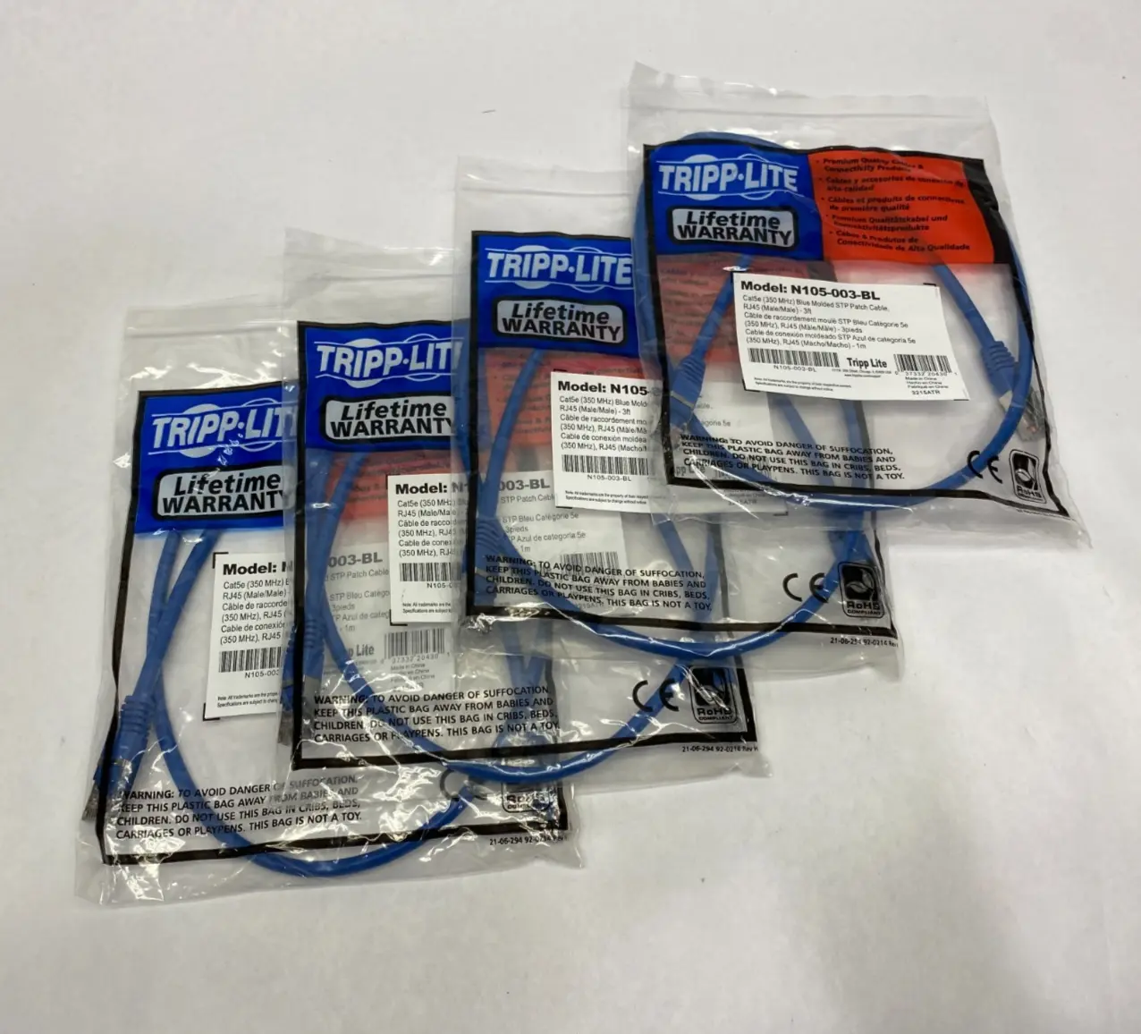 NEW TRIPP LITE CAT5E MOLDED ETHERNET PATCH CABLE