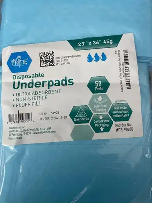 MedPride Disposable Underpads 23 x 36 in - 50 Pads (MPR-90505), Ultra Absorbent