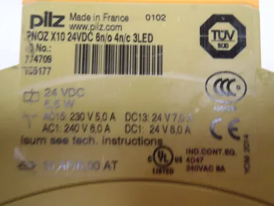 774709 | Pilz PNOZ X10 24VDC 6n/o 4n/c 3LED Safety Relay  - For parts or not working