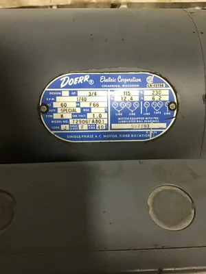 Doerr 72906FA801 Single Phase AC Motor