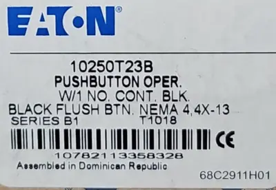 Eaton 10250T23B Ser B1 Push button w/1 cont. blk. Loc4D31