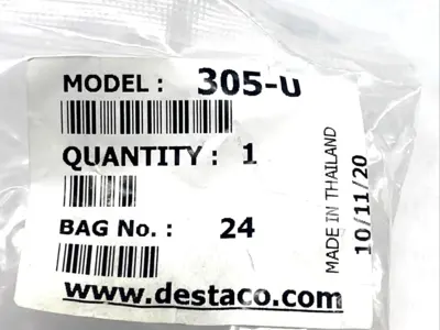 305-U | Destaco  Flanged Base U-Bar Manual Hold Down Toggle Clamp - New