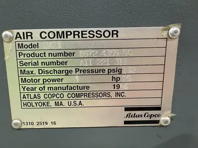 USED 1996 ATLAS COPCO GA18
