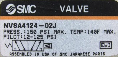 USED SMC NVSA4124-02J SOLENOID VALVE NVSA412402J