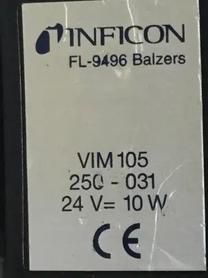 USED INFICON FL-9496 BALZERS