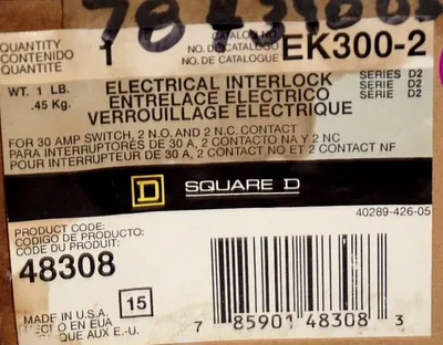 NEW SQUARE D EK300-2 ELECTRICAL INTERLOCK SWITCH EK3002
