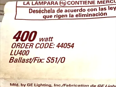 USED GE 400W HPS LAMP ED18 LOT OF 2