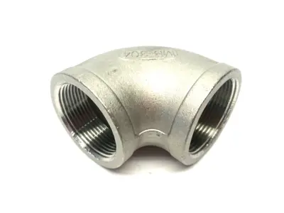 USED MERIT BRASS STAINLESS STEEL 90° ELBOW T304 1-1/2"