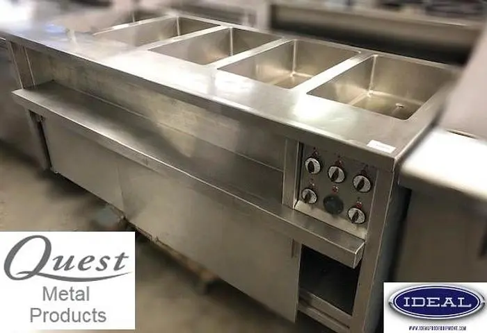 Quest 5 well hot food table - c/w plate heater below