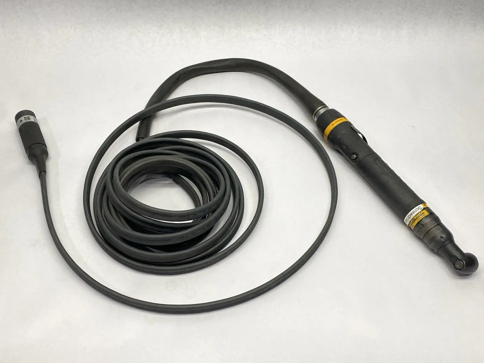 USED ATLAS COPCO PNEUMATIC DRIVER W/ 4220437507 TOOL CABLE ASSEMBLY
