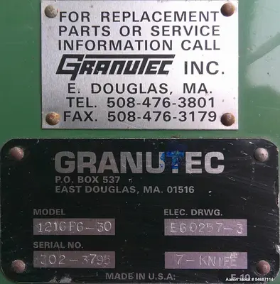 Used GRANUTEC 1216PG-30 Granulators Illinois US | Aaron Equipment #1515592