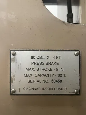 Used CINCINNATI INC 60CBII X 4 Press Brakes California US | Wheeler Machinery Sales #1321609