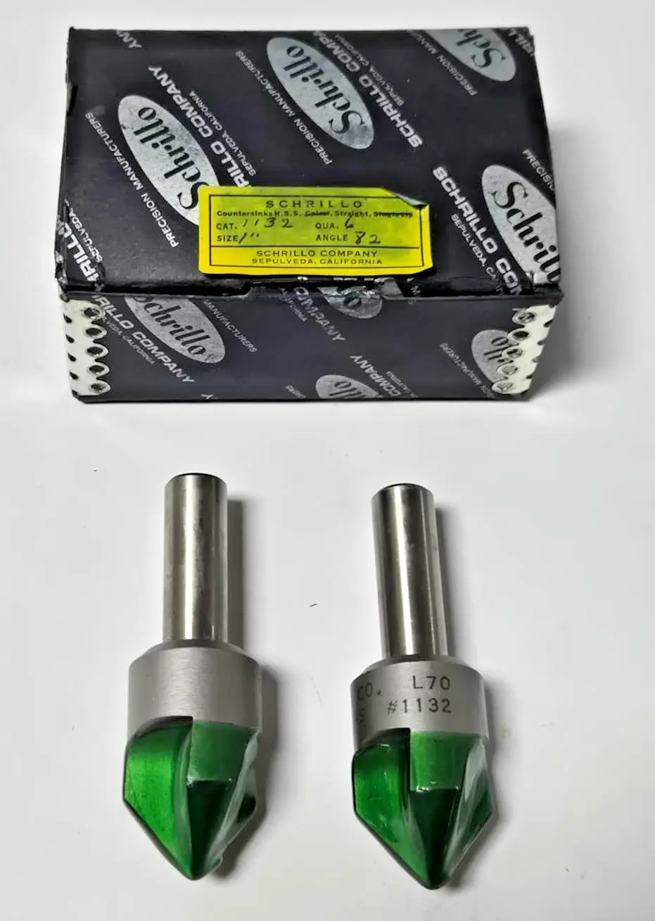 Schrillo 1" - 82 High Speed Steel Countersink #1132 USA Lot of 2 New