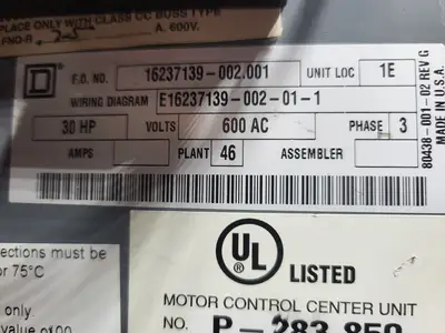 USED SQUARE D MODEL 6