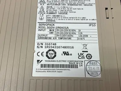 Yaskawa SGDV-1R6A01A Sigma-5 Servopack Amplifier - New Other