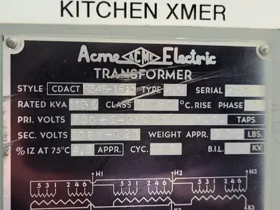 Used ACME ELECTRIC H348-15M Transformers British Columbia CA | Lenmark #266022