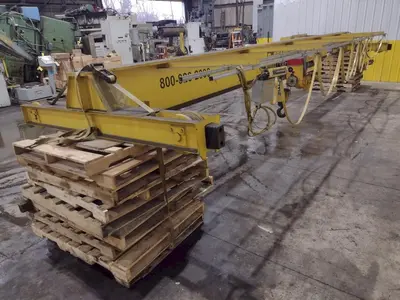 7.5 TON x 27' DESHAZO SINGLE GIRDER TOP RUNNING BRIDGE CRANE WITH STREET UNDERSLUNG HOIST: YOBRO 24991