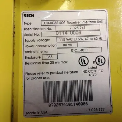 USED SICK OPTIC ELECTRONIC LCU-AGSE-SO1