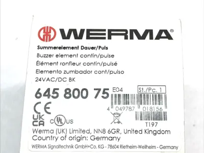 USED WERMA BUZZER ELEMENT 24VAC/DC 85DB STACK LIGHT