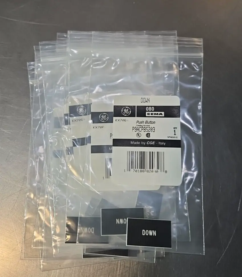 General Electric P9ACPBS203 push button sticker lot of 10. Loc4D21