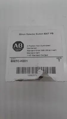 Used ALLEN-BRADLEY ALLEN-BRADLEY 30MM SELECTOR SWITCH 800T PB 2-POSITION NON-ILLUMINATED 800TC-H2D1 Switch Parts | ND Industrial Surplus #1212089