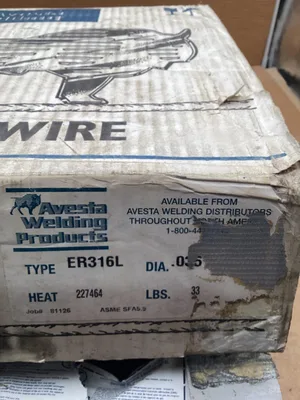 Avesta ER316L MIG Weld Wire; 0.035″ Heat #227464 ASME SFA5.9 -NIB