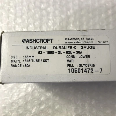 NEW Ashcroft 631008SL02L30#