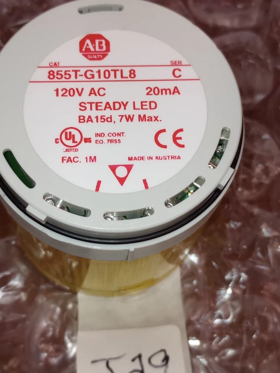 Used Allen-Bradley 855T-G10TL8 YELLOW + 855E-LL10Y LAMP Lighting Arizona US | ASSET CONVERSION SPECIALISTS, INC. #320520