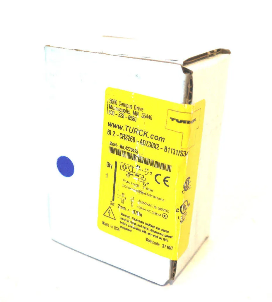 NEW SEALED TURCK BI 2-CRS260-ADZ30X2-B1131/S34 PROXIMITY SWITCH 4270493