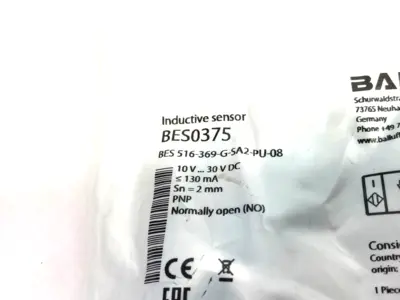 BES 516-369-G-SA2-PU-08, BES0375 | Balluff BES0375 Inductive Proximity Sensor BES 516-369-G-SA2-PU-08 - New