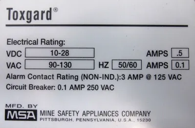 USED MSA 487710 TOXGARD OXYGEN MONITOR