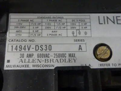USED ALLEN BRADLEY 1494V-DS30 SER A
