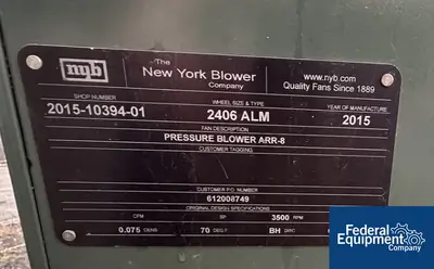 USED New York Blower 5 HP New York Pressure Blower, C/S