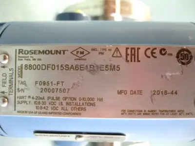 USED Rosemount 8800 DF015 SA6E1D1E5M5