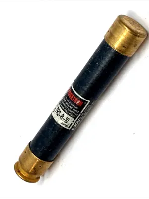 USED BUSSMANN CLASS RK5 10A 600 VAC / 300 VDC DUAL‑ELEMENT TIME‑DELAY FUSE