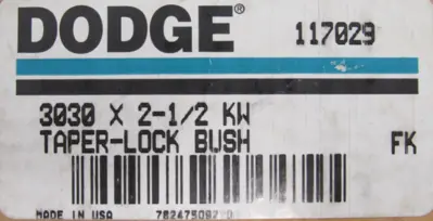 NEW DODGE 117029 TAPER LOCK BUSHING 3030 X 2 1/2-KW