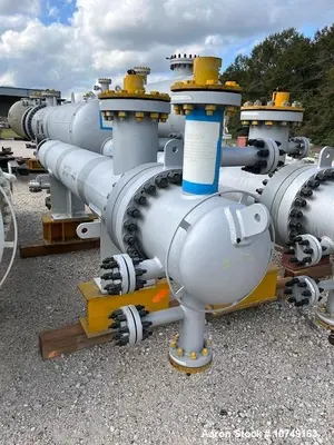 Used 234 Sq Ft Heat Exchanger, Duplex 2205 Tubes, 316L Stainless Shell, 130 Tube Holes