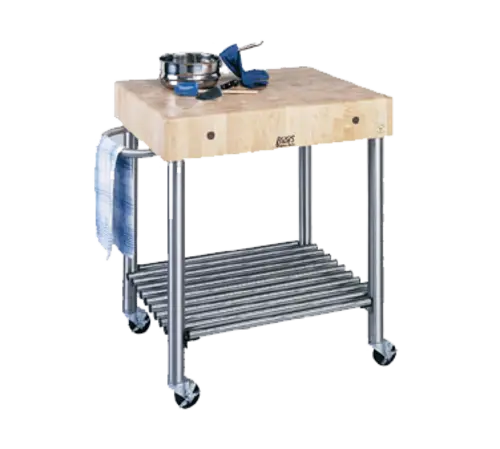 John Boos CUCD15 Cucina D'Amico Cart, 24 W x 30 L x 35"H, Stainless Shelf, Maple Top