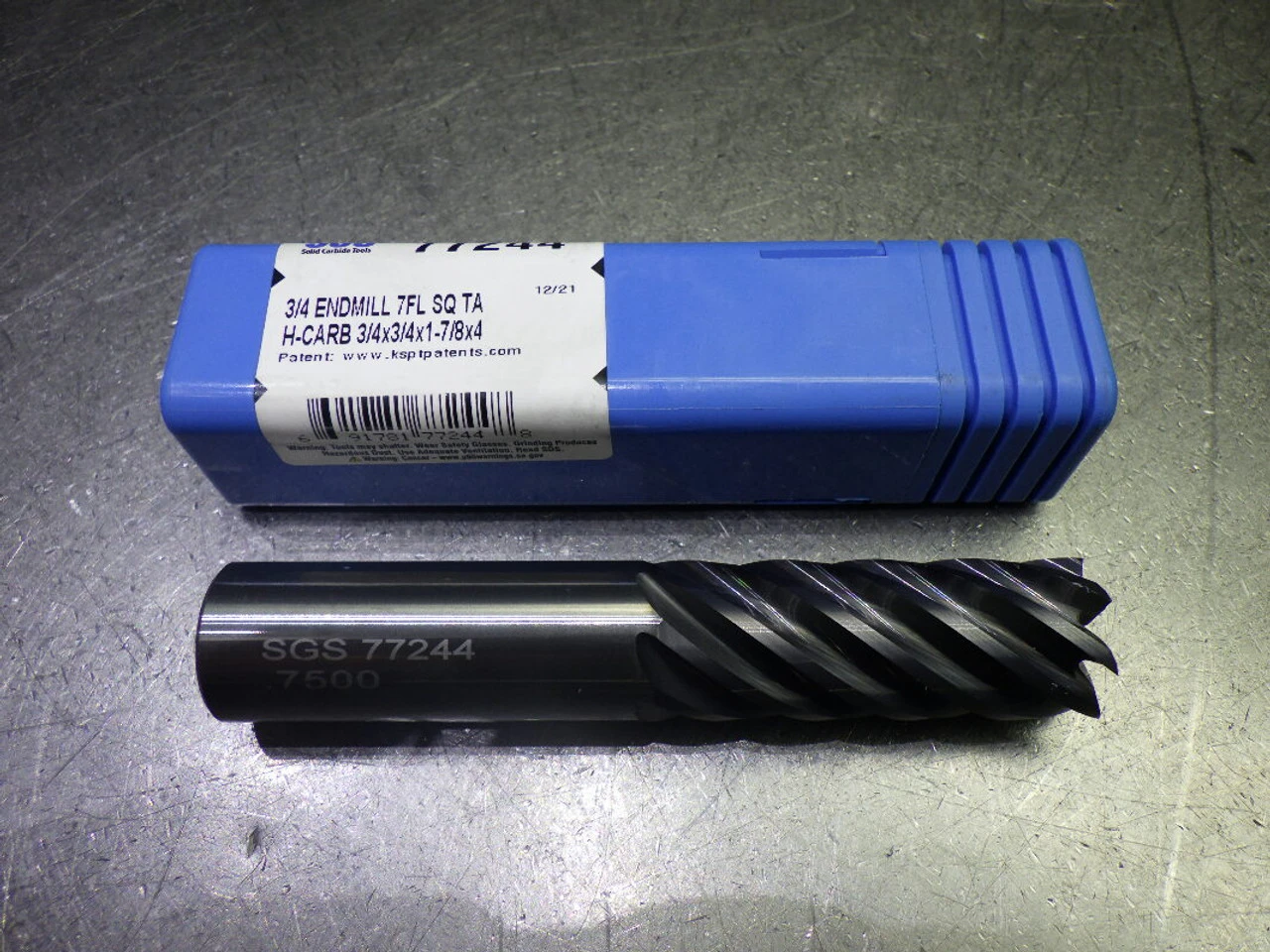 Kyocera / SGS 3/4" 7 Flute Carbide SQ Endmill 3/4" Shank 77244 (LOC2397)