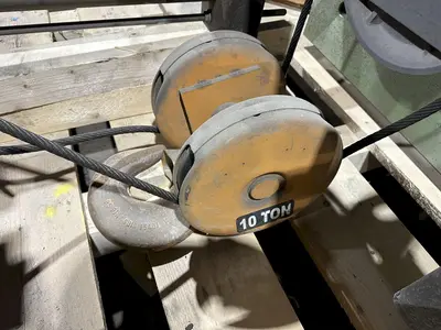 10 TON STAHL SINGLE-GIRDER OVERHEAD CRANE CABLE HOIST & POWER TROLLEY: STOCK #19748