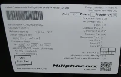 USED Hill Phoenix NUMBER: