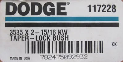 NEW DODGE 117228 TAPER LOCK BUSHING 3535 x 2-15/16 KW
