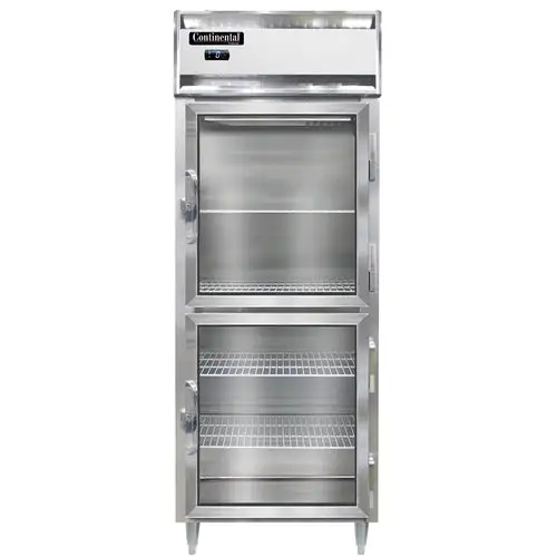 Continental D1FENSAGDHD 28 1/2" Designer Line One Section Reach In Freezer, (2) Right Hinge Glass Doors, 115v